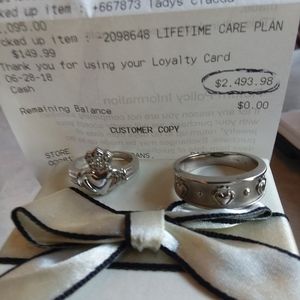 Irish Cladda 14K solid White Gold Wedding Rings!